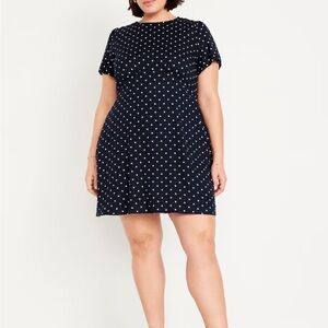 Old Navy Navy Blue Polka Dot Mini Dress
